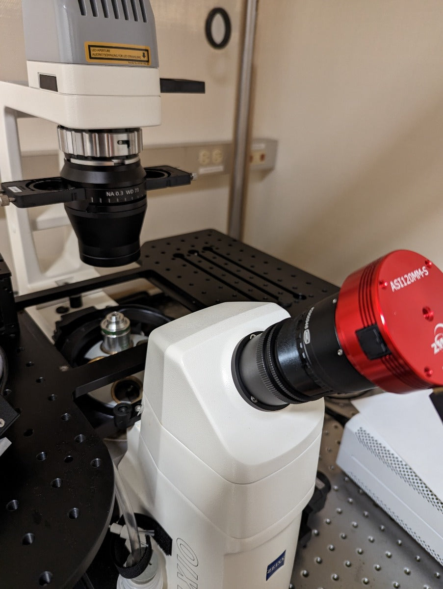 M42x1 male thread adapter for Zeiss Axiovert microscope