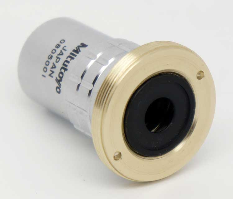 M32x0.75 male to RMS female thread microscope adapter, flangeless, bronze