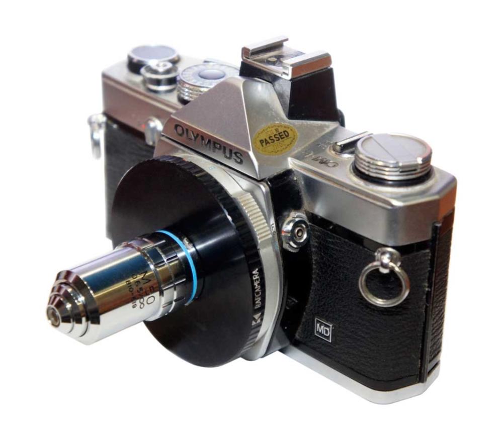 RMS female thread to Olympus OM camera mount adapter
