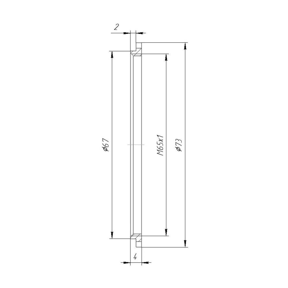 Retaining ring with M65x1 female thread and 67mm centering rim