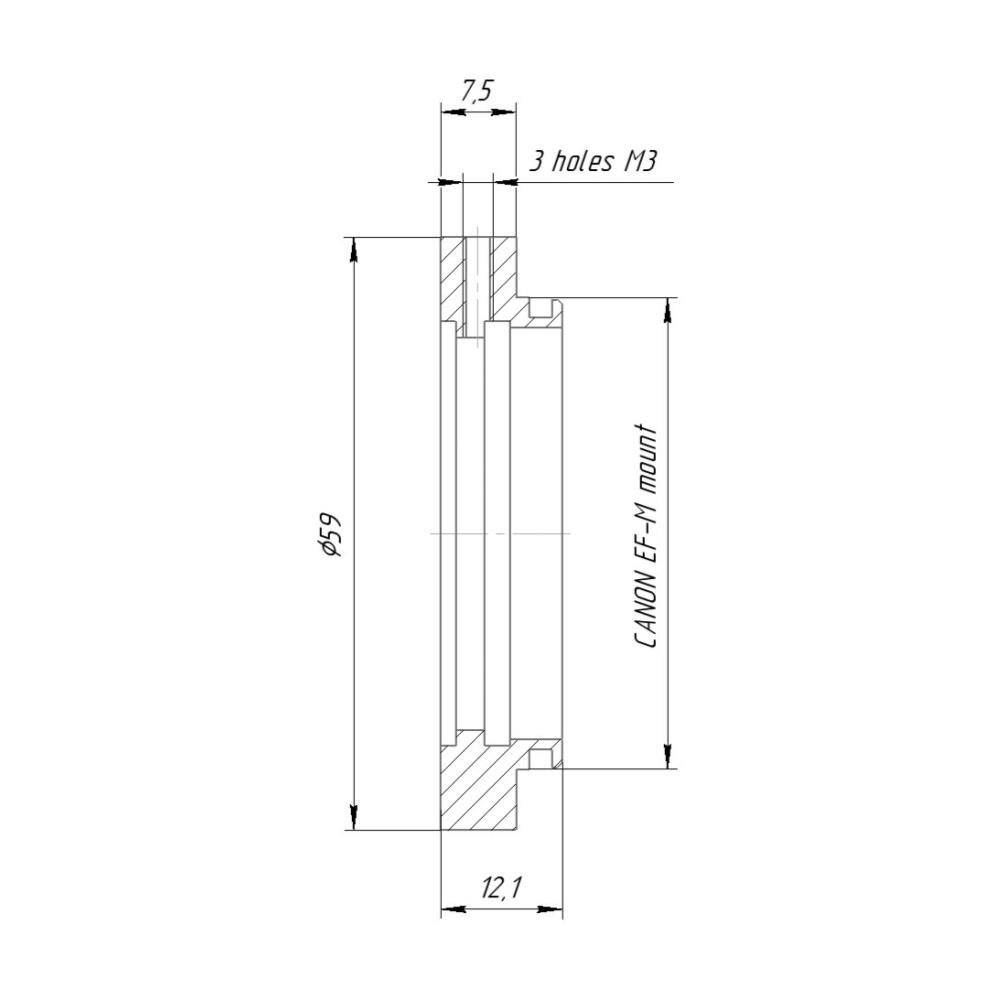 Samsung NX lens to Canon EOS-M camera mount adapter