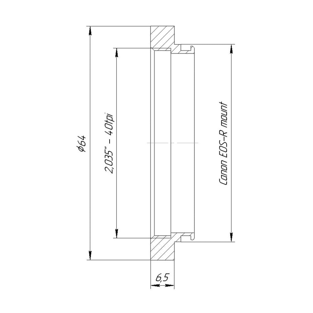SM2 female thread to Canon EOS-R camera mount adapter