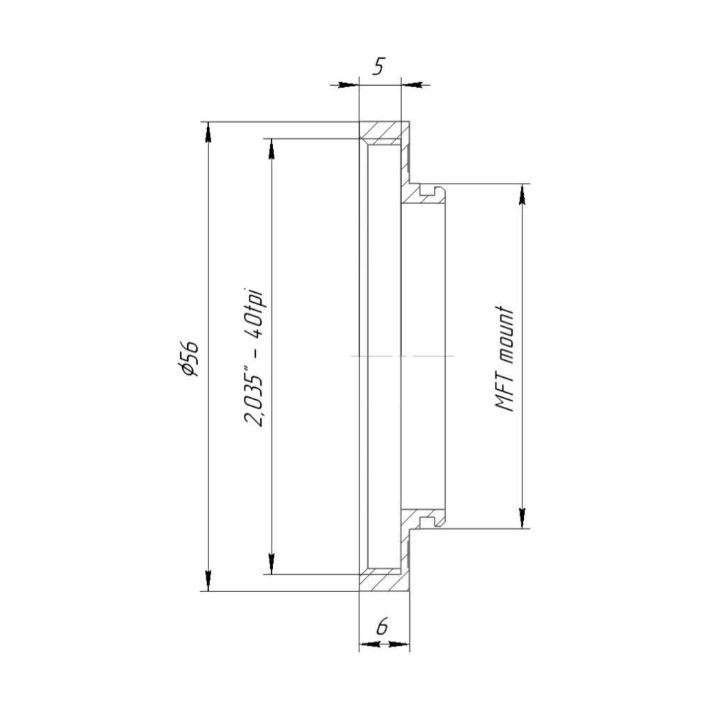 SM2 female thread to MFT camera mount adapter