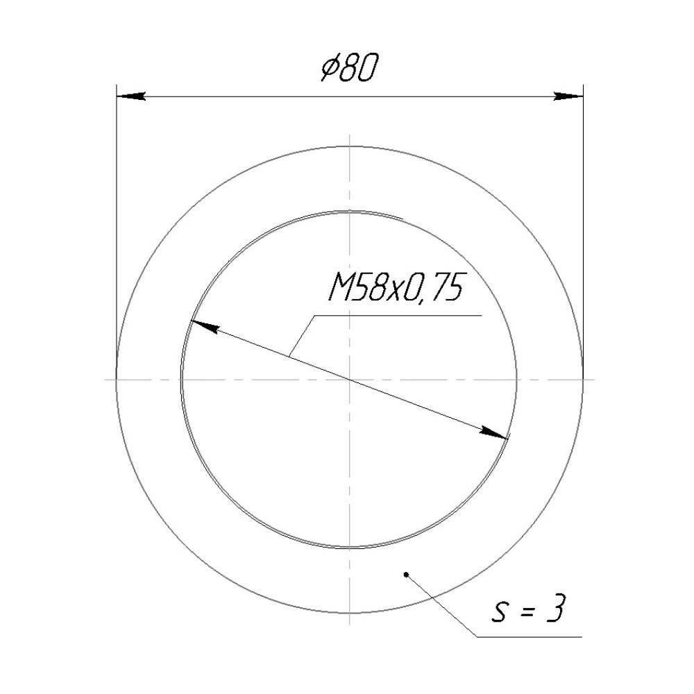 Swebo view camera plate with M58x0.75 female thread