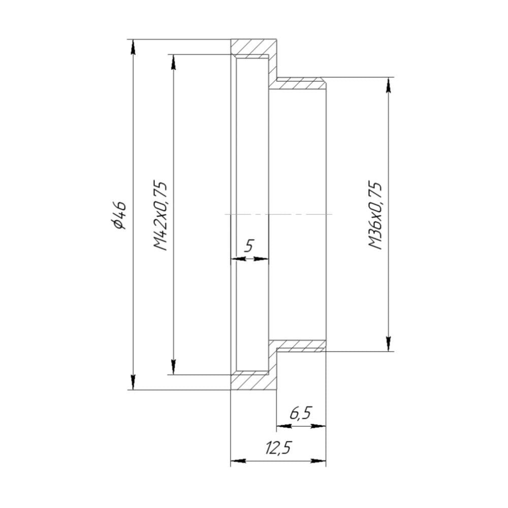 T2 female to M36x0.75 male thread adapter for Copal #1 shutter