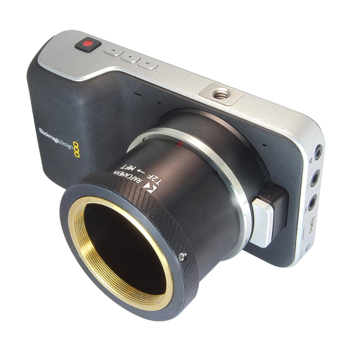 T2 female thread to MFT (micro 4/3) camera mount adapter with bronze insert