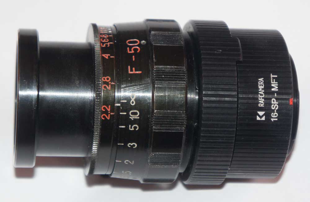 Krasnogorsk-2 (and 16-SP) lens to MFT (micro 4/3) camera mount adapter with bayonet nut