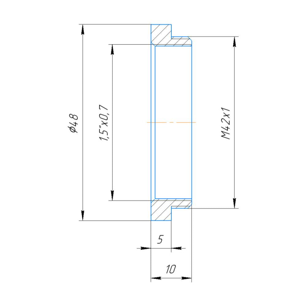 1.5″x0.7 female to M42x1 male thread adapter for 89mm Printing Ektar lens