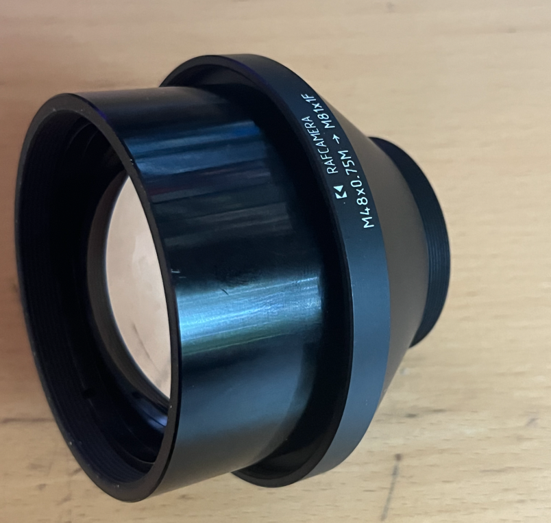 M48x0.75 male to M81x1 female thread adapter