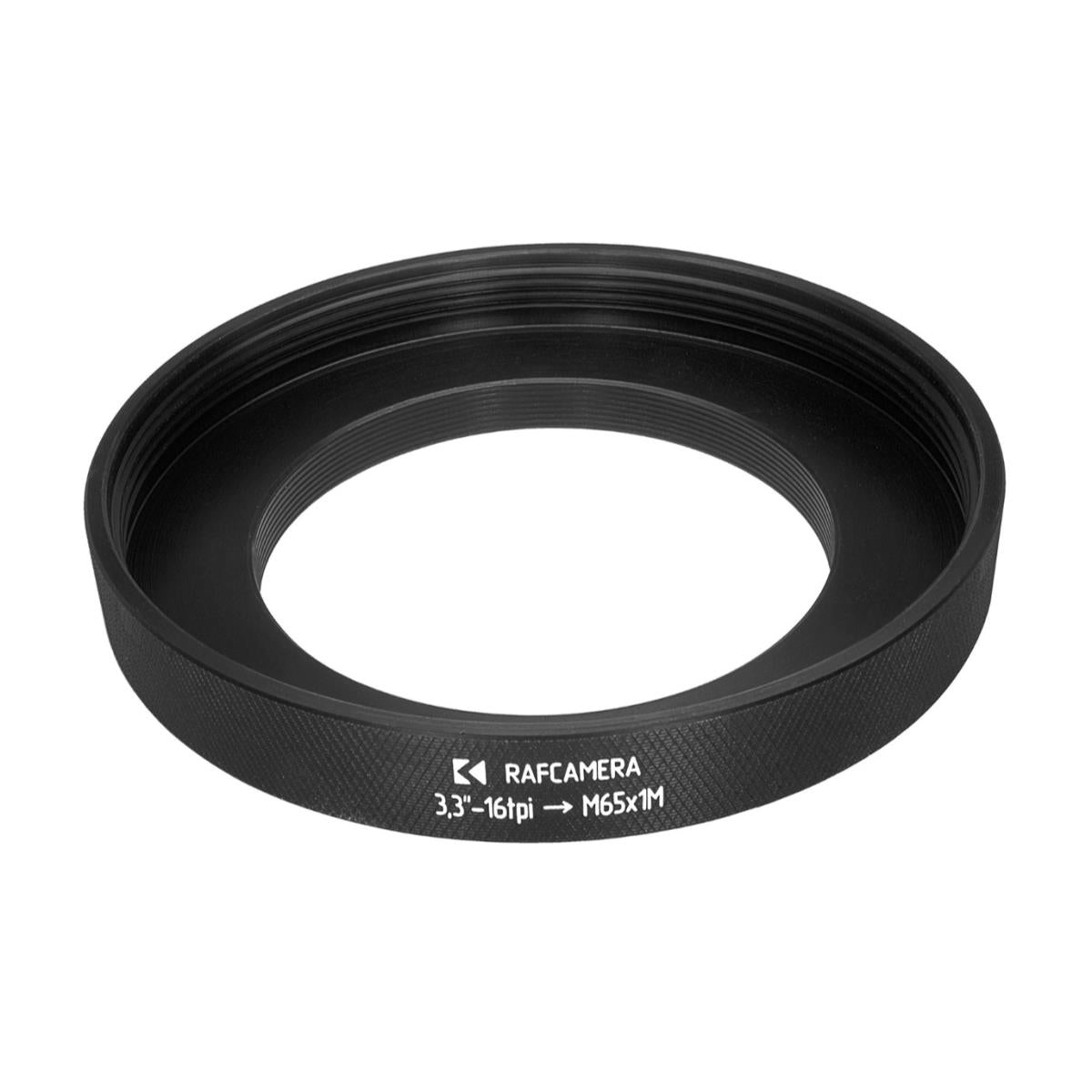 3.3"-16tpi Celestron telescope to M65x1 helicoid adapter