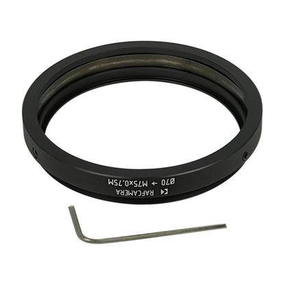 70mm clamp to M75x0.75 male thread adapter for Red ISCO Ultra-Star Plus lens