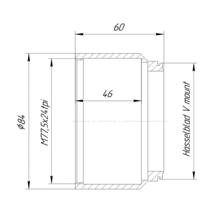 Aero Ektar lens to Hasselblad V camera mount adapter