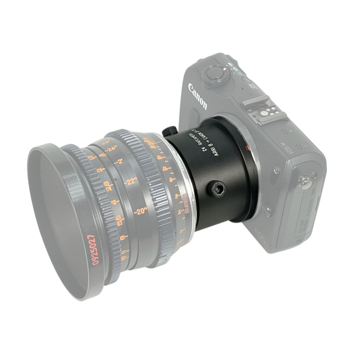 Arri B lens to Canon EF-M camera mount adapter