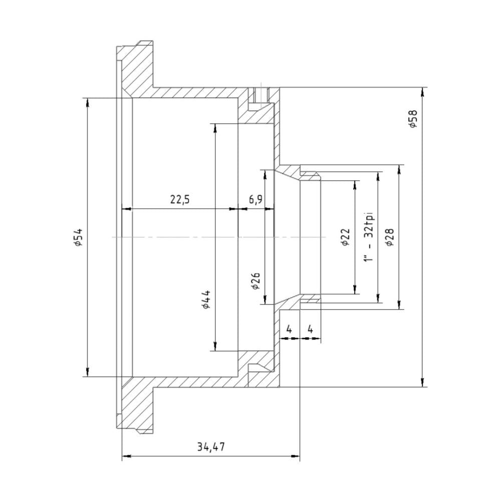 Arri PL lens to C-mount camera adapter, 4mm gap