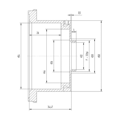 Arri PL lens to C-mount camera adapter, DEEP