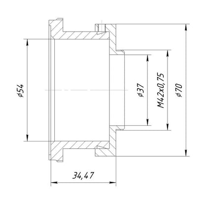 Arri PL lens to M42x0.75 male thread adapter