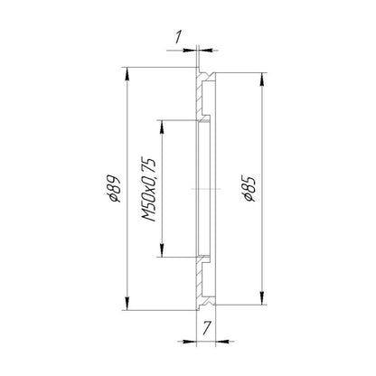 Front plate for Novoflex Balpro Universal Bellows with M50x0.75 female thread