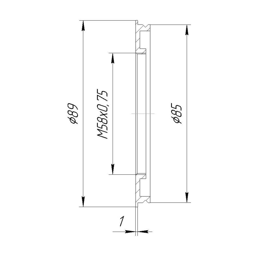 Front plate for Novoflex Balpro Universal Bellows with M58x0.75 female thread