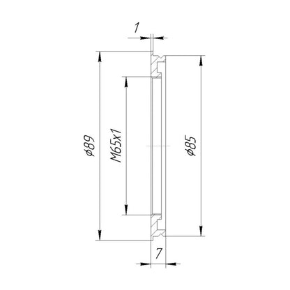 Front plate for Novoflex Balpro Universal Bellows with M65x1 female thread