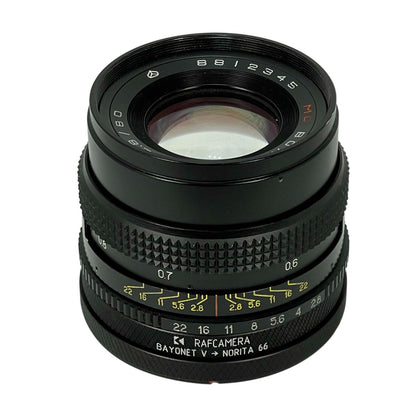 Bayonet V (Kiev-88, Salyut-S, Hasselblad 1000F) lens to Norita camera adapter