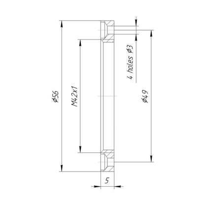 Lens board (flange, plate) with M42x1 female thread