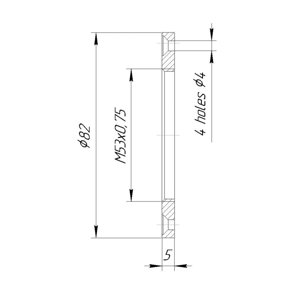 Lens board with M53x0.75 female thread