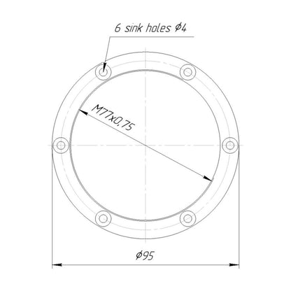 Lens board with M77x0.75 female thread