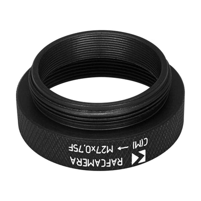 M27x0.75 female thread to C-mount camera adapter, black