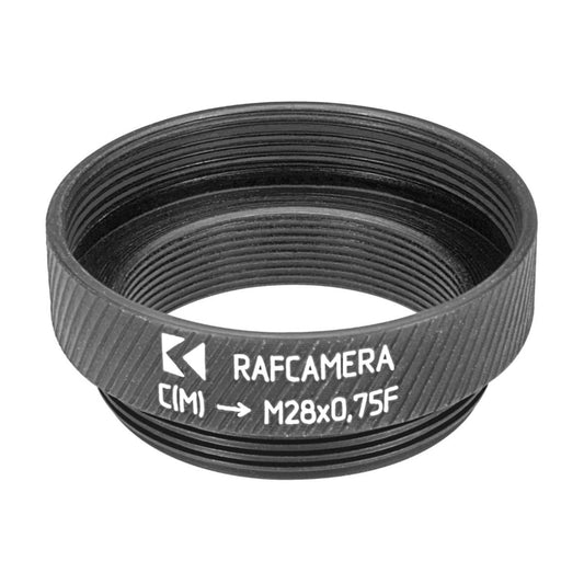 M28x0.75 female thread to C-mount camera adapter, black