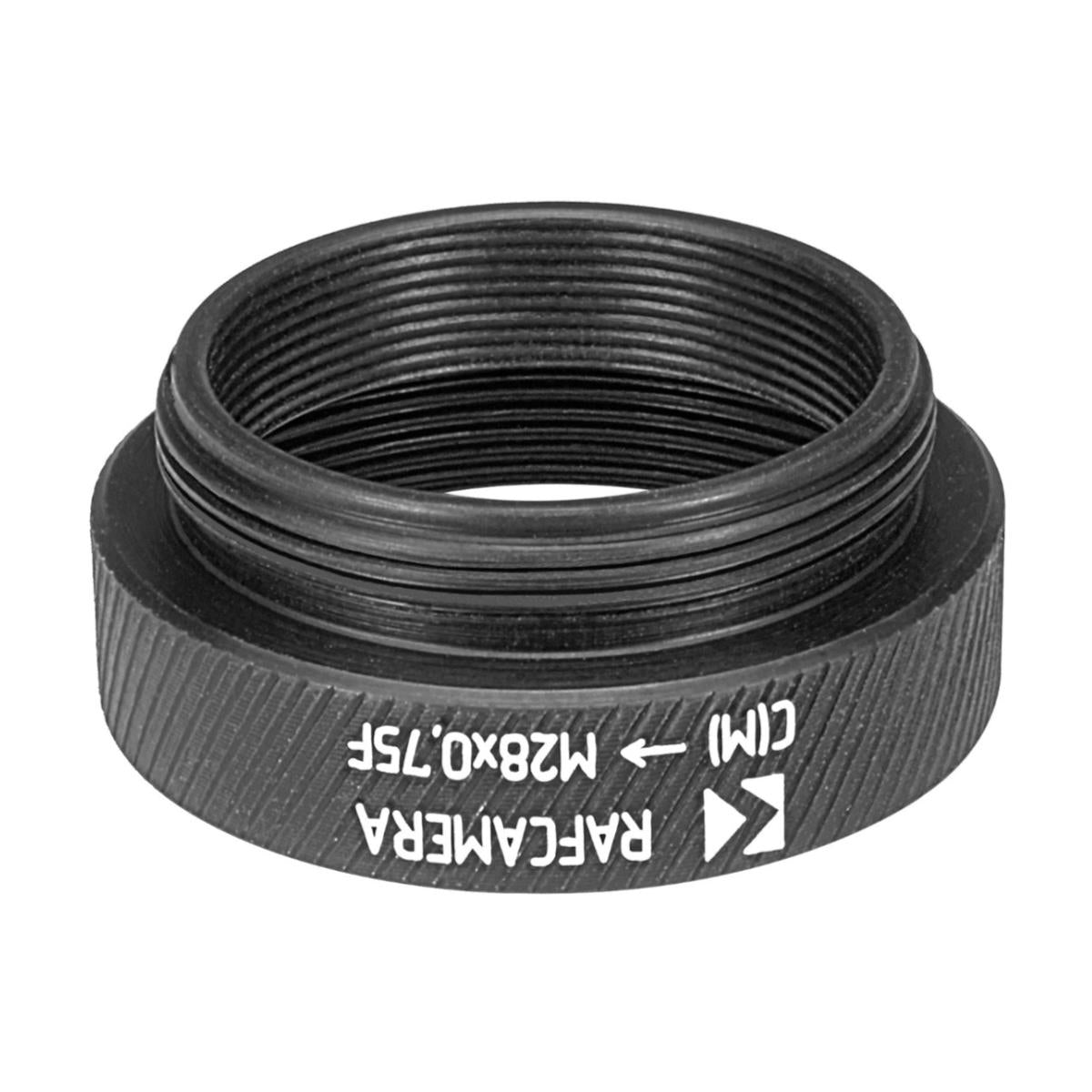 M28x0.75 female thread to C-mount camera adapter, black