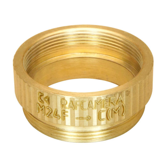 M24x0.75 female to C-mount male thread adapter, bronze