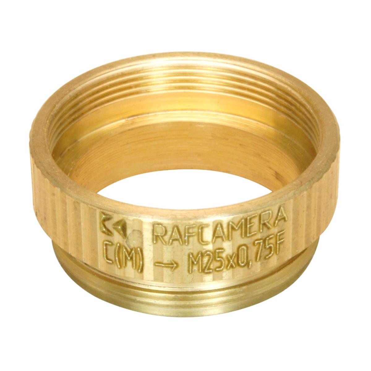 M25x0.75 female thread to C-mount camera adapter, bronze