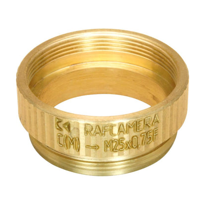M25x0.75 female thread to C-mount camera adapter, bronze
