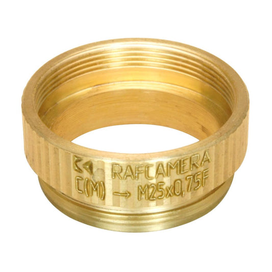 M25x0.75 female thread to C-mount camera adapter, bronze