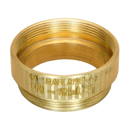 M26x0.75 female thread to C-mount camera adapter, bronze