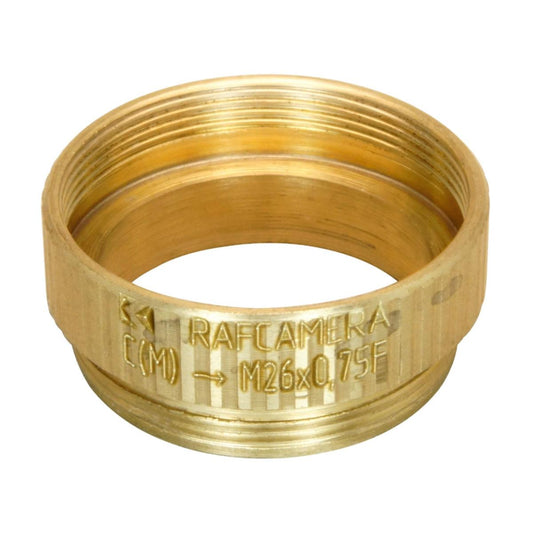 M26x0.75 female thread to C-mount camera adapter, bronze