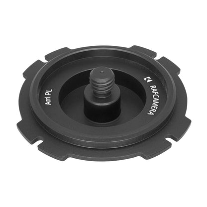 Slip-in cap for Arri PL camera body mount with 3/8" tripod screw