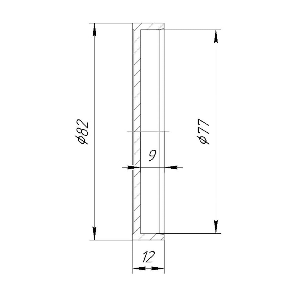 Push-on cap with 77mm inner diameter