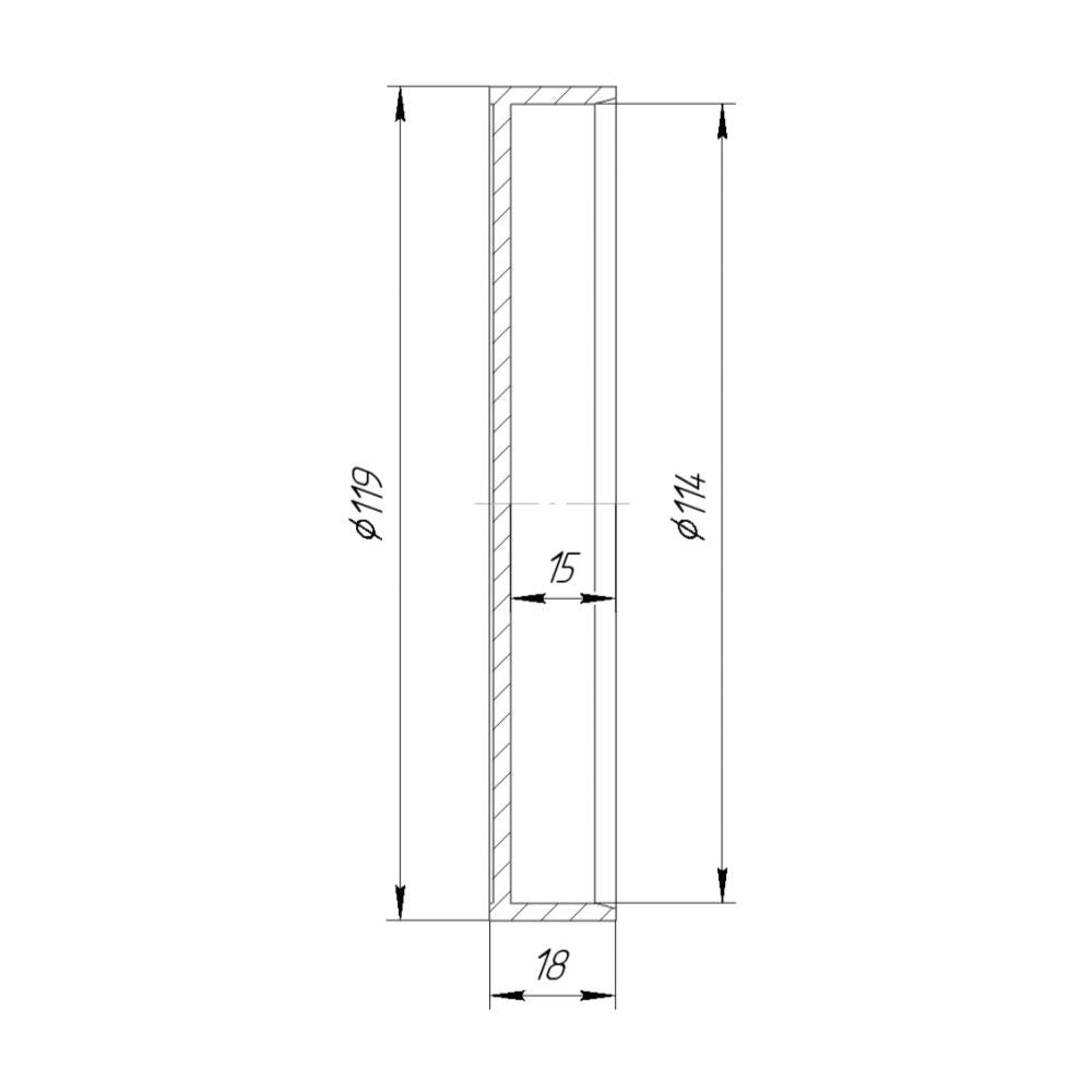 Push-on cap with 114mm inner diameter