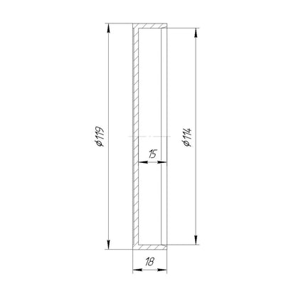 Push-on cap with 114mm inner diameter