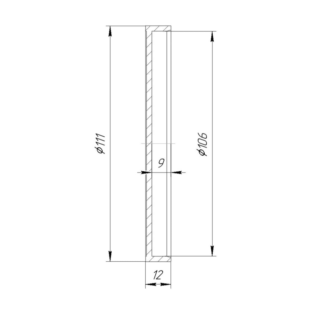 Push-on cap with 106mm inner diameter