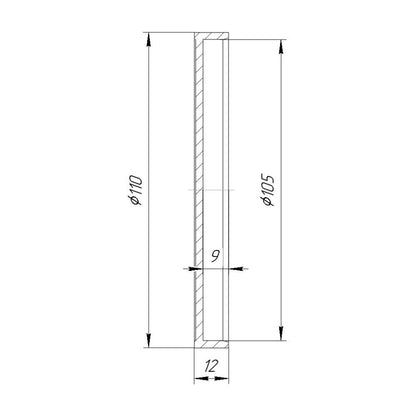 Push-on cap with 105mm inner diameter