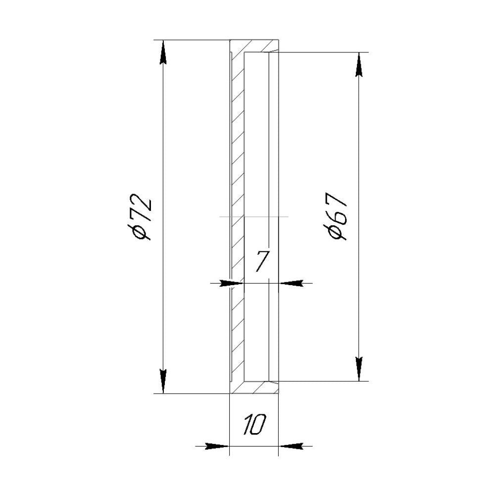 Push-on cap with 67mm inner diameter