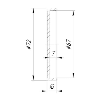 Push-on cap with 67mm inner diameter