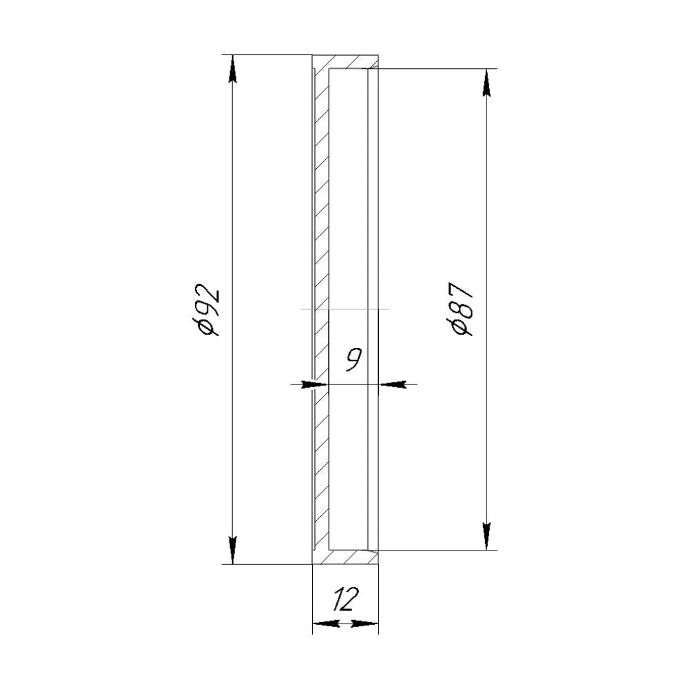 Push-on cap with 87mm inner diameter