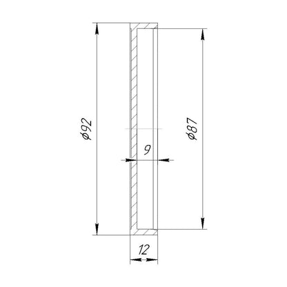 Push-on cap with 87mm inner diameter