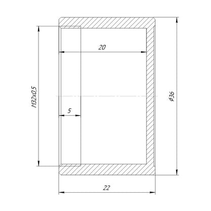 Screw-on cap with M32x0.5 female thread for Kiev-16U lenses