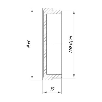 Screw-in cap with M36x0.75 male thread for rear side of Copal #1 shutter