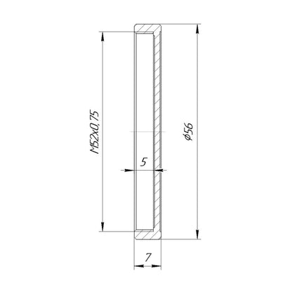 Screw-on cap with M52x0.75 female thread