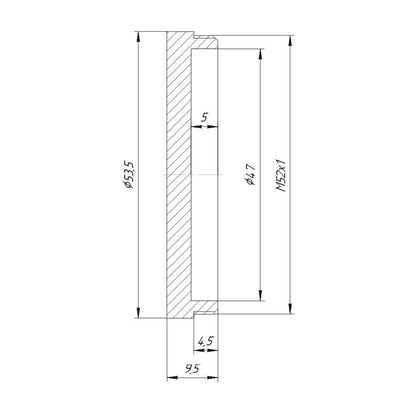 Screw-in cap with M52x1 male thread